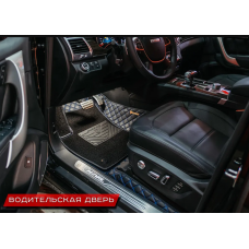 Автомобильные коврики 3D из экокожи Люкс + дополнительный ворс (Текстиль)